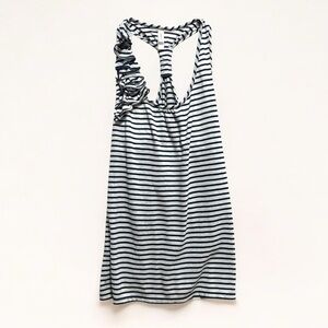 Striped Racerback Top with Ruffle Detail